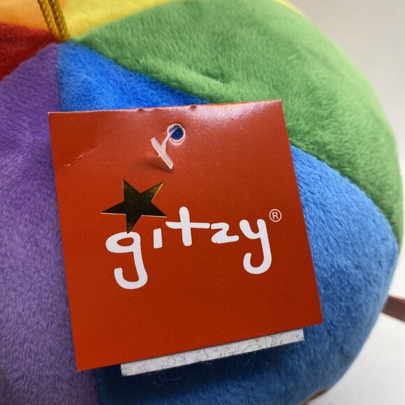 Gitzy Infant Soft Plush Round Ball Baby's First Toy Rattle Colorful 6” - Picture 4 of 14